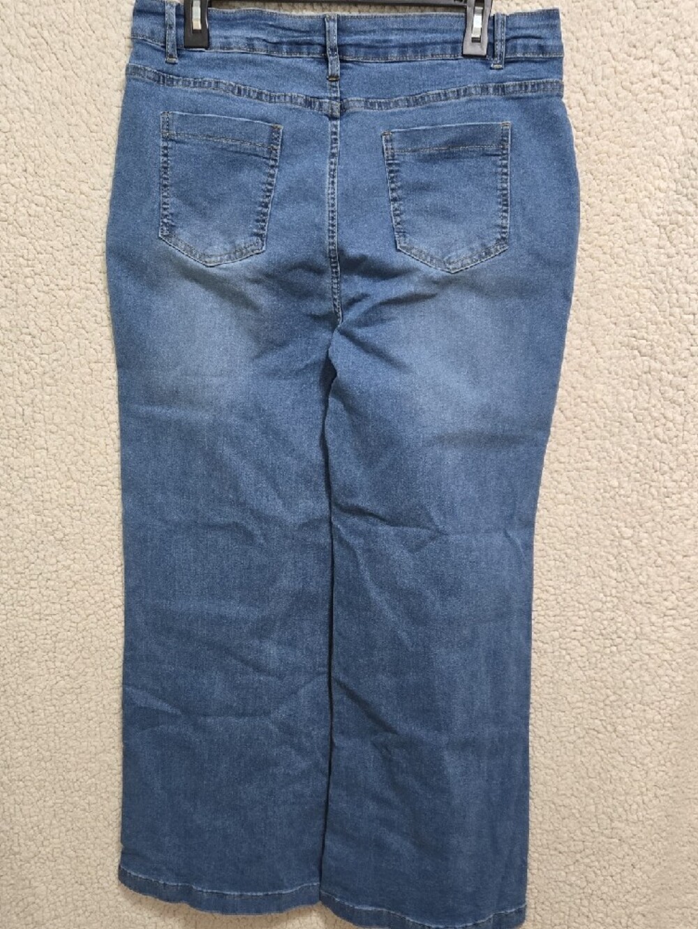 High-Rise Wide Leg Women's Denim Jeans in Mid Blue - Picture 3 of 6